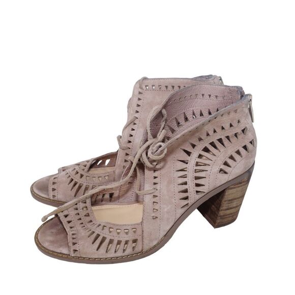 Vince Camuto Tarita Suede Cutout Laced Heels, Size 6 - Picture 2 of 8